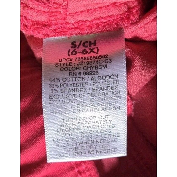 Jordache Crop Jeggings Girls Size S 6 6X Coral Capri Cropped Jeans Pants Bottoms - Picture 6 of 6